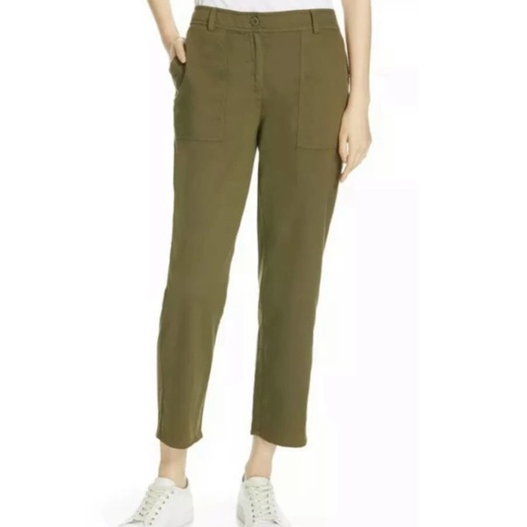 Eileen Fisher Olive Ankle Pants - Picture 1 of 5